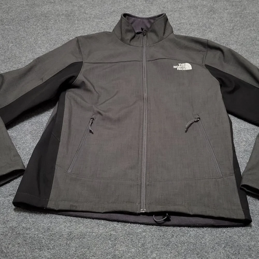 The North Face Men's Apex Jacket Mens M Softshell Faux‎ Fur Lined Gray Black